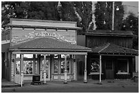 Gift shop and historic buildings, Cedarville. California, USA ( black and white)