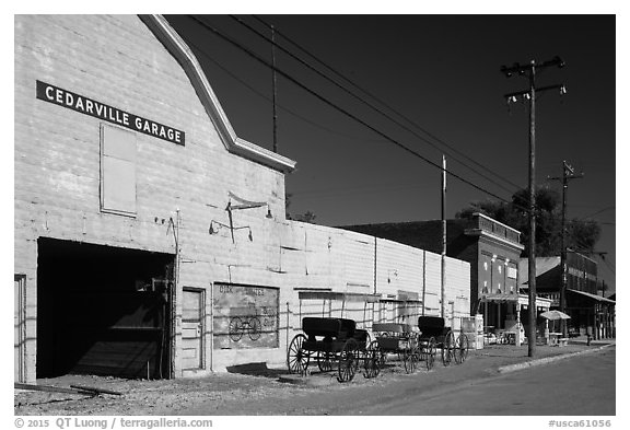 Main street, Cedarville. California, USA (black and white)
