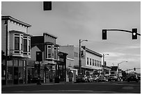 Main Street. Fort Bragg, California, USA ( black and white)