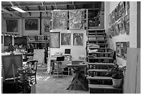 Painters studio. Berkeley, California, USA ( black and white)