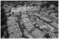 Aerial view of Villages Country Club after hailstorm. San Jose, California, USA ( black and white)
