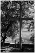 Cemetery, Mission San Juan. San Juan Bautista, California, USA ( black and white)
