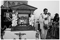 Senor de los Milagros altar, Mission San Miguel. California, USA ( black and white)