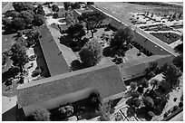 Aerial view of Mission San Miguel complex. California, USA ( black and white)