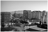 San Jose skyline at dawn. San Jose, California, USA ( black and white)