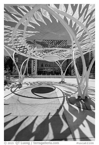 Sculpture in front of San Jose Convention Center. San Jose, California, USA (black and white)
