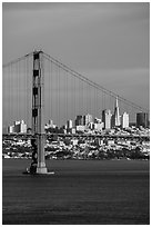 Golden Gate Bridge and city skyline. San Francisco, California, USA ( black and white)