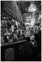 Counter of Cameron pub. Half Moon Bay, California, USA ( black and white)