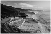 Surf, Grey Whale Cove and Montara. San Mateo County, California, USA ( black and white)