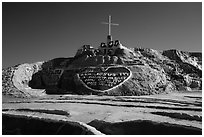 Frontal view of Salvation Mountain. Nyland, California, USA ( black and white)