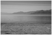 Desert mountains rising avove Salton Sea. California, USA ( black and white)