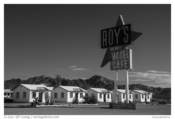 Roys Motel, Amboy. California, USA (black and white)