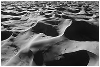 Aerial view of ridges and shadows, Cadiz Sand Dunes. Mojave Trails National Monument, California, USA ( black and white)