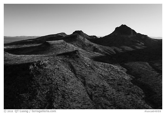 Castle Mountains. Castle Mountains National Monument, California, USA (black and white)