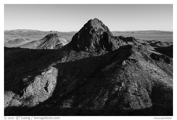 Hart Peak. Castle Mountains National Monument, California, USA (black and white)