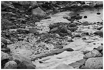 Golden reflections in Whitewater River, Whitewater Preserve. Sand to Snow National Monument, California, USA ( black and white)