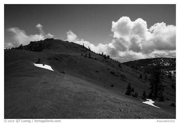 Slopes of East Snow Mountain summit. Berryessa Snow Mountain National Monument, California, USA (black and white)