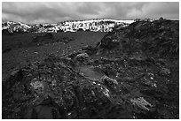 Ancient upthrust seamount rocks, Snow Mountain. Berryessa Snow Mountain National Monument, California, USA ( black and white)