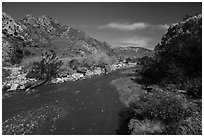 Mission Creek flowing. Sand to Snow National Monument, California, USA ( black and white)