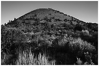 Schonchin Butte. Lava Beds National Monument, California, USA ( black and white)
