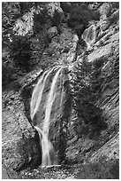 Lower tiers of San Antonio Falls. San Gabriel Mountains National Monument, California, USA ( black and white)