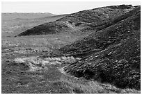 Ridges of Painted Rock. Carrizo Plain National Monument, California, USA ( black and white)