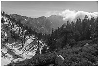 Galena Peak from San Gorgonio Mountain. Sand to Snow National Monument, California, USA ( black and white)