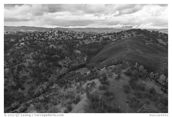 Blue Ridge hills. Berryessa Snow Mountain National Monument, California, USA (black and white)