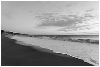Santa Maria Beach at sunset. Point Reyes National Seashore, California, USA ( black and white)