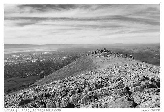 Mission Peak summit, Mission Peak Regional Preserve. California, USA (black and white)