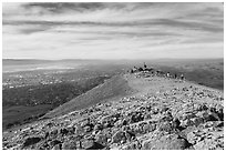 Mission Peak summit, Mission Peak Regional Preserve. California, USA ( black and white)