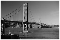 Golden Gate bridge, afternoon. San Francisco, California, USA ( black and white)