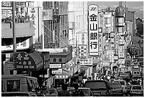 Chinatown street. San Francisco, California, USA (black and white)