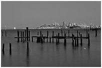 City  seen from Sausalito. San Francisco, California, USA ( black and white)
