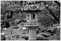 Urn, Japanese Garden, Golden Gate Park. San Francisco, California, USA (black and white)