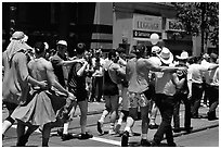 People marching during the Gay Parade. San Francisco, California, USA ( black and white)