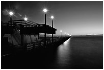 Berkeley Pier at sunset. Berkeley, California, USA (black and white)