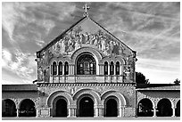 Memorial Chapel, early morning. Stanford University, California, USA ( black and white)