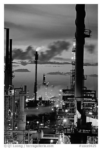 Oil Refinery at sunset, Rodeo. San Pablo Bay, California, USA