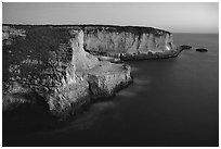 Cliffs at dusk, Wilder Ranch State Park. California, USA ( black and white)