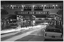 Cannery Row  at night, Monterey. Monterey, California, USA (black and white)