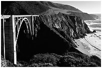 Bixby Creek Bridge. Big Sur, California, USA ( black and white)