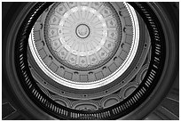 Dome of the state capitol from inside. Sacramento, California, USA ( black and white)