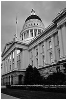 State capitol, dusk. Sacramento, California, USA (black and white)
