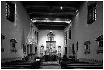 Chapel,  Mission San Diego de Alcala. San Diego, California, USA (black and white)