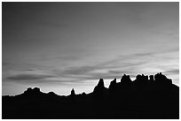 Trona Pinnacles, dusk. California, USA (black and white)