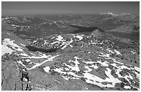 View from  Round Top Mountain. Mokelumne Wilderness, Eldorado National Forest, California, USA ( black and white)