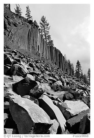 Blocks and columns of basalt, Devils Postpile National Monument. California, USA