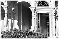 Detail of Victorian architecture of the Pink Lady,  Eureka. California, USA ( black and white)