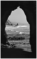 Arch near Arch Rock. Point Reyes National Seashore, California, USA (black and white)